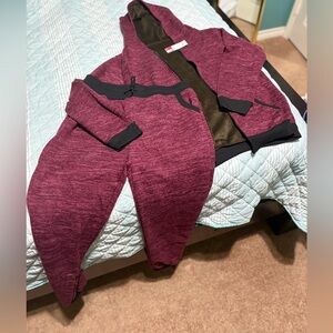H&Y Burgundy Hoodie with Olive Details